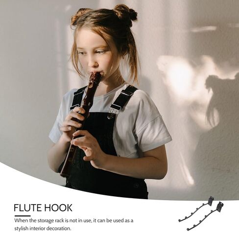 2pcs Flute Groove Board Hangers Iron Flute Hooks Wall-mounted Rack for Wind Instrument Storage and Display in Saudi Arabia
