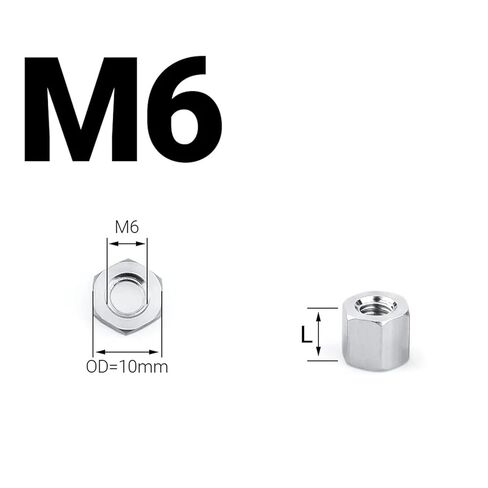 100Pcs M3 M4 M5 M6 M8 Aluminium Threaded Hex Spacers Hexagon Extend Long Coupling Nut Connector Flat Washer Gasket Stand-Off(10mm) in Saudi Arabia