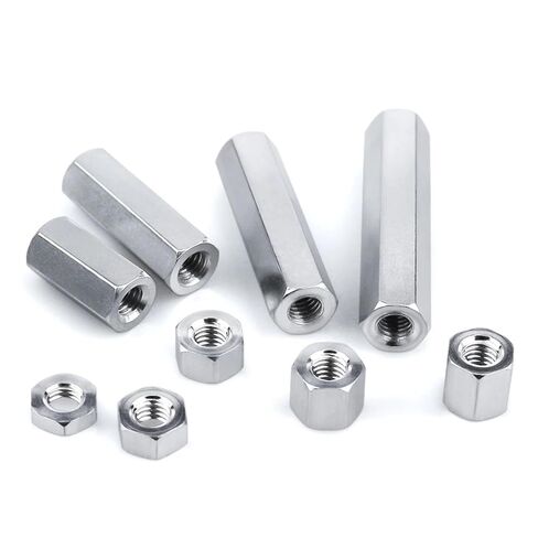 100Pcs M3 M4 M5 M6 M8 Aluminium Threaded Hex Spacers Hexagon Extend Long Coupling Nut Connector Flat Washer Gasket Stand-Off(10mm) in Saudi Arabia