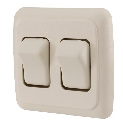Factory RV 12V On/Off Switch with Bezel | SPST | Low-Profile Design | 13A Rated | 1/4" Blade Terminals | Multiple Color Options | Made in USA (4 Gang Bezel, Brown) in Saudi Arabia