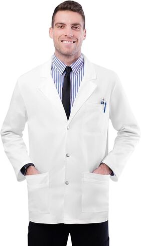 Adar Universal Stretch Lab Coat for Men - 31" Snap Front Lab Coat in Saudi Arabia