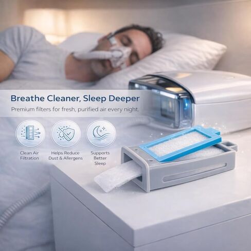 Nispira CPAP Filters Compatible with Philips DreamStation 2 CPAP Machine, Includes 6 Disposable Filters & 2 Reusable Filters, Replacement Filter Set, 6 Set in Saudi Arabia