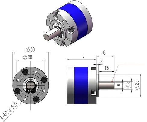 Speed Reducer Power Repair Suitable for 550/555/545 Motor 36mm All-Metal Planetary Gear Gearbox(1 ratio 27) in Saudi Arabia