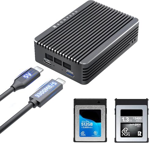 حاوية 2 في 1 بسرعة 40 جيجابت في الثانية M.2 NVMe SSD وقارئ بطاقات SD (UHS-II) مع مروحة صامتة، متوافق مع M1/M2/M3 Mac، يدعم بالكامل Thunderbolt 4/3/USB4، من الألومنيوم USB-C إلى PCIe محول NVMe (8121SD) in Saudi Arabia