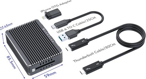 حاوية 2 في 1 بسرعة 40 جيجابت في الثانية M.2 NVMe SSD وقارئ بطاقات SD (UHS-II) مع مروحة صامتة، متوافق مع M1/M2/M3 Mac، يدعم بالكامل Thunderbolt 4/3/USB4، من الألومنيوم USB-C إلى PCIe محول NVMe (8121SD) in Saudi Arabia