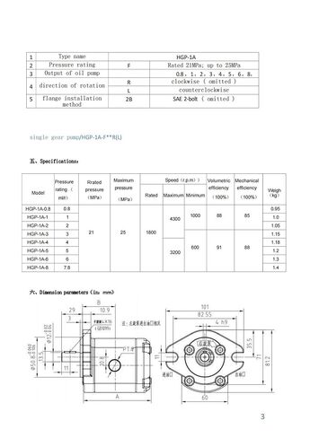 Hydraulic Gear Pump High Pressure Cast Aluminum Oil HGP-1A-F1L HGP-1A-F2L HGP-1A-F3L HGP-1A-F4L HGP-1A-F5L(HGP-1A-F3L) in Saudi Arabia