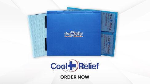 CoolRelief FlexGel - غلاف جل ثلج متعدد الاستخدامات للركبة والكتف والورك - درجة طبية قابلة لإعادة الاستخدام - علاج بارد متقدم (11 بوصة × 12 بوصة - عبوة واحدة) in Kuwait