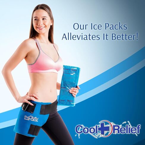 CoolRelief FlexGel - غلاف جل ثلج متعدد الاستخدامات للركبة والكتف والورك - درجة طبية قابلة لإعادة الاستخدام - علاج بارد متقدم (11 بوصة × 12 بوصة - عبوة واحدة) in Kuwait