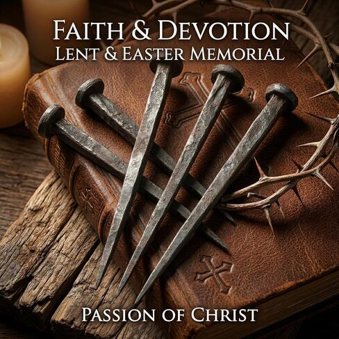 Hand Forged Crucifixion Nails Set of 3-7 Inch Wrought Iron Decorative Nails for Christian Home Decor, Easter Cross Display, Religious Gift for Church, Baptism, Confirmation, Lent in Saudi Arabia