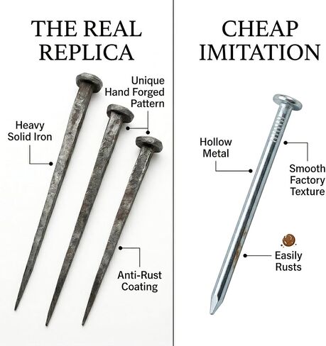 Hand Forged Crucifixion Nails Set of 3-7 Inch Wrought Iron Decorative Nails for Christian Home Decor, Easter Cross Display, Religious Gift for Church, Baptism, Confirmation, Lent in Saudi Arabia