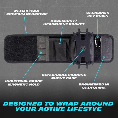 حقيبة وحامل زجاجة مياه مغناطيسية لصالة الألعاب الرياضية - غلاف زجاجة مياه مغناطيسي وحقيبة حبال مع حامل هاتف قابل للفصل | FitWallet in Kuwait