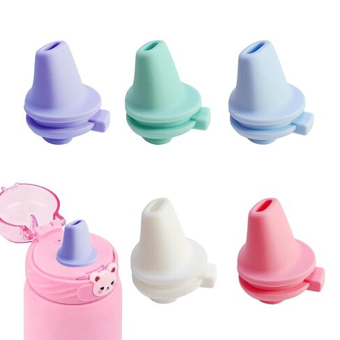 5 Pcs Bite Valve Replacement Compatible with Ello Cooper 18/22/32/40oz Water Bottle lid Replacement Parts, Silicone Spout Mouthpiece in Saudi Arabia