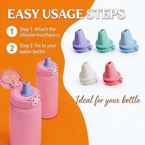 5 Pcs Bite Valve Replacement Compatible with Ello Cooper 18/22/32/40oz Water Bottle lid Replacement Parts, Silicone Spout Mouthpiece in Saudi Arabia