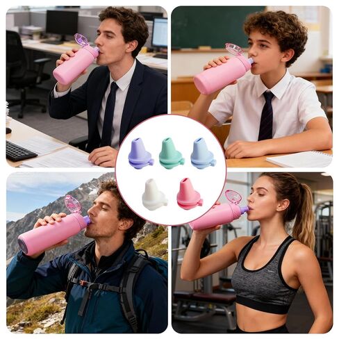 5 Pcs Bite Valve Replacement Compatible with Ello Cooper 18/22/32/40oz Water Bottle lid Replacement Parts, Silicone Spout Mouthpiece in Saudi Arabia