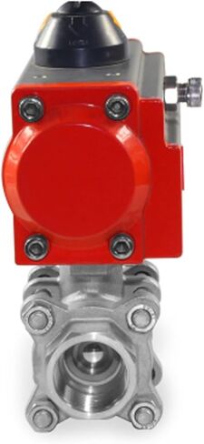 Three Piece High Platform Pneumatic Ball Valve DN32 DN40 Stainless Steel 304 Q611F-16P Double Acting Cylinder(1-1/2") in Kuwait