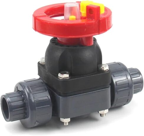 1PCS UPVC Double Rotary Diaphragm Valve PVC Union Flow Control Valve Plastic Corrosion-Resistant Valve Switch(2′X 63mm) in Kuwait