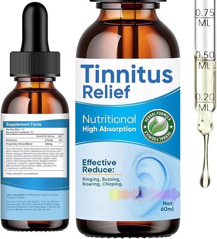 Tinnitus Relief for Ringing Ears,Natural Herbal Drops for Effective Tinnitus Treatment and Ear Ringing Relief, Reduces Ear Noise and Improves Hearing for Men & Women in Kuwait