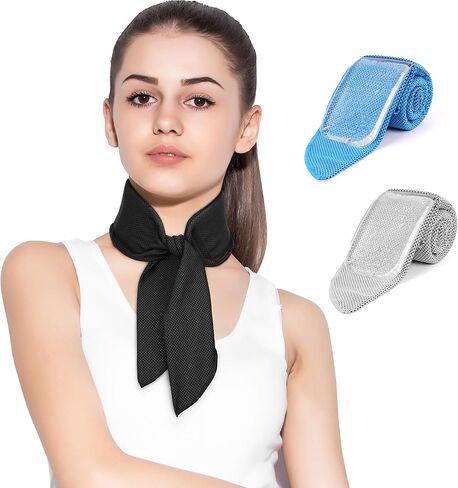 2-Pack Cooling Neck Wraps, Removable Fabric Cover + 220g high‑Efficiency Gel, Neck Coolers for Hot Weather, Leak-Proof Ice Pack, 360° Soft Wrap, Cool Relief in Saudi Arabia