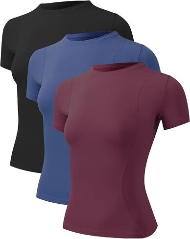 قميص TAISIM نسائي للتمرين ذو قصة ضيقة ورقبة دائرية in Kuwait