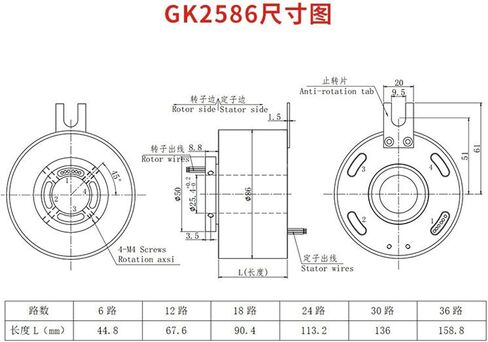 Super Hole Conductive Slip Ring Precision Rotary Connector(GK2586-24P20 24路20A) in Saudi Arabia