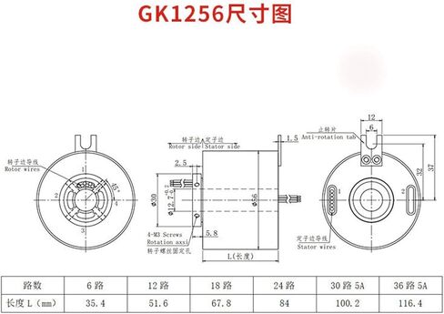 Super Hole Conductive Slip Ring Precision Rotary Connector(GK1256-12P10 12路10A) in Saudi Arabia