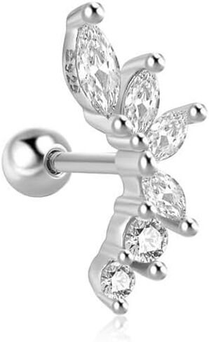925 Sterling Silver Helix aring armber ropring arring ، ourring stud helix sture مطلي بالذهب ، مجوهرات ثقب الغضروف ، 1pc in Saudi Arabia