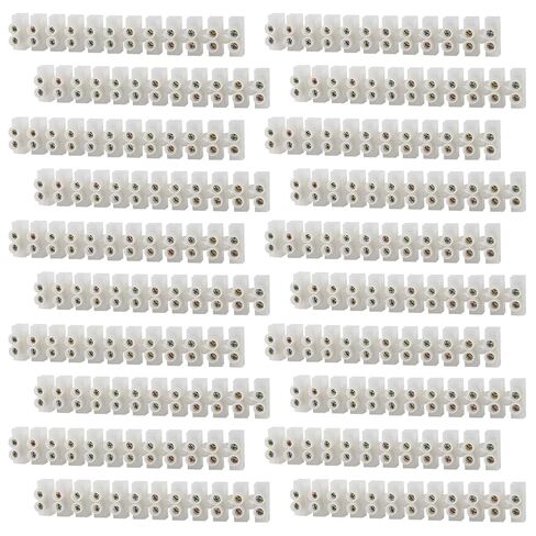 20pcs Terminal Block Set 12-Position Dual Row Terminal Strip Screw Terminal Electric Barrier Block for Small Home Projects and Electrical 10Amp 380V in Saudi Arabia