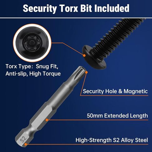 #10-24 x 3/4" Torx Security Machine Screws Black, 304 Stainless Steel 18-8, Button Head Tamper Resistant Screws for Higher Level of Safety & Theft Prevention, 50 Pack (TT25 Bit Included) in Saudi Arabia