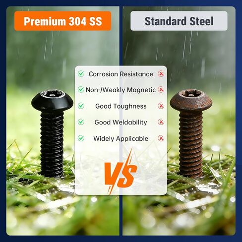 #10-24 x 3/4" Torx Security Machine Screws Black, 304 Stainless Steel 18-8, Button Head Tamper Resistant Screws for Higher Level of Safety & Theft Prevention, 50 Pack (TT25 Bit Included) in Saudi Arabia