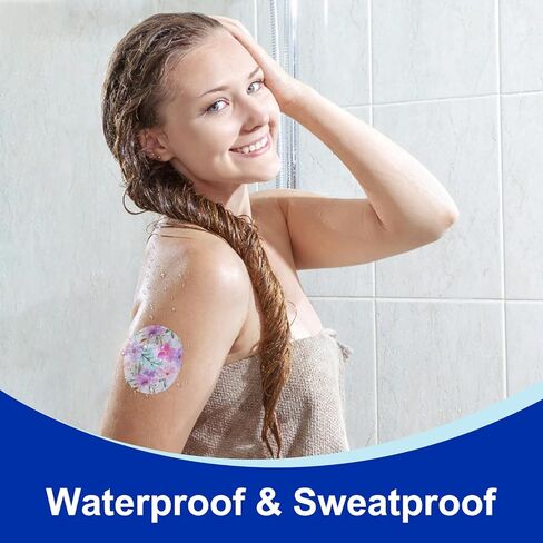 HONYOU 15Pack Freestyle Bandage for Libre 3 Plus Sensor Covers Waterproof, 15 Days Libre 3 Overpatch Tape Floral Pattern CGM Adhesive Patches Without Hole in Saudi Arabia
