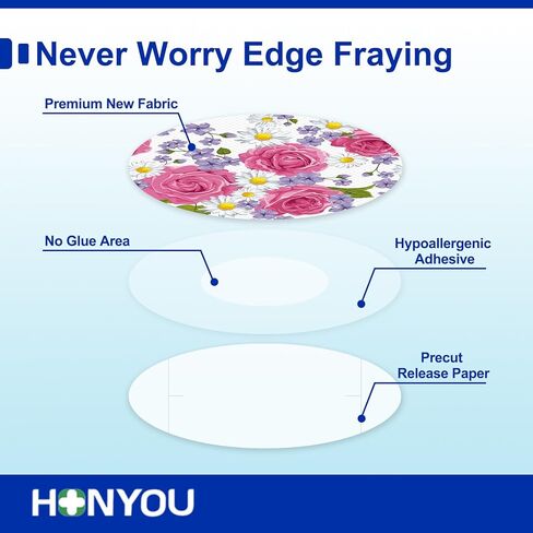 HONYOU 15Pack Freestyle Bandage for Libre 3 Plus Sensor Covers Waterproof, 15 Days Libre 3 Overpatch Tape Floral Pattern CGM Adhesive Patches Without Hole in Saudi Arabia