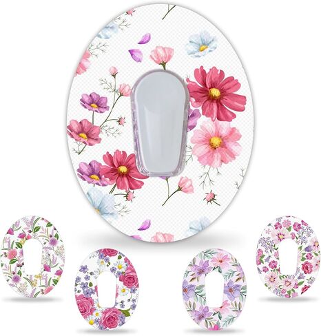 HONYOU 15Pack Freestyle Bandage for Libre 3 Plus Sensor Covers Waterproof, 15 Days Libre 3 Overpatch Tape Floral Pattern CGM Adhesive Patches Without Hole in Saudi Arabia