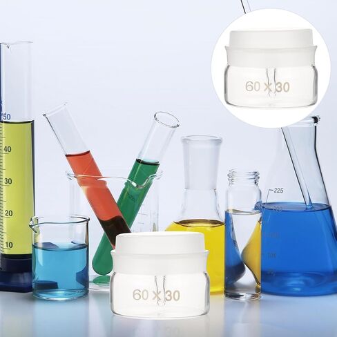 MAGICLULU 2pcs Glass Weighing Bottles 60x30mm Laboratory Sampling Weighing Jars with Lids for Chemical Experiments and Lab Use in Saudi Arabia