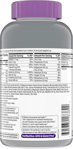 Silver Women 50 Plus, Multivitamin for Women, Minerals, Vitamins & Supplements, Hair Skin and Nails, Vitamin C, Antioxidants Supplement, 275Ct Tablets (275)+Guide Vitamin in Saudi Arabia