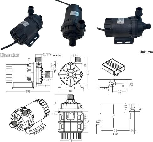مضخة مياه SHYSKY قوية 24 فولت 120 وات صغيرة بدون فرش DC DC60E-24120S-1، مضخة مياه غاطسة، رفع تدفق 39 قدمًا 1003GPH، ضوضاء منخفضة، للصناعة، دوران تبريد اليخوت، بدون تحضير ذاتي in Kuwait