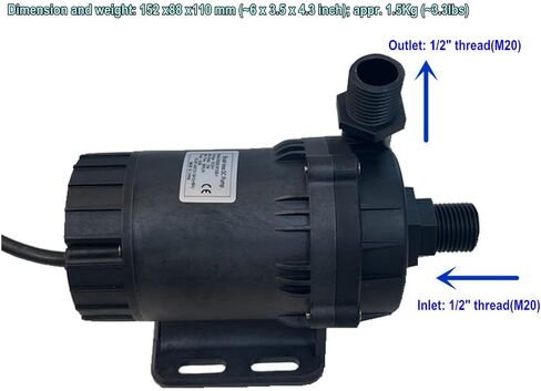 مضخة مياه SHYSKY قوية 24 فولت 120 وات صغيرة بدون فرش DC DC60E-24120S-1، مضخة مياه غاطسة، رفع تدفق 39 قدمًا 1003GPH، ضوضاء منخفضة، للصناعة، دوران تبريد اليخوت، بدون تحضير ذاتي in Kuwait