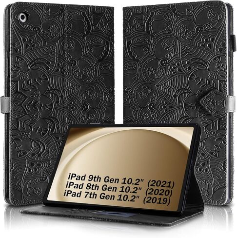 ipad 9th / 8th / 7th Generation Case, Dandelion Cover with Kickstand for Apple Pencil Holder, Magnetic Closure and Precise Cutouts, Compatible with Apple iPad 10.2 Inch 2021/2020 / 2019 Blue in Kuwait
