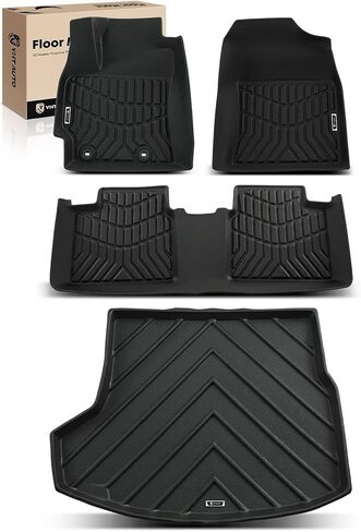 YHTAUTO Floor Mats Fit 2007-2013 Toyota Corolla Sedan, TPE All Weather Floor Liner Odorless Custom Fit Car Mats, 1st 2nd Row Corolla Accessories in Saudi Arabia