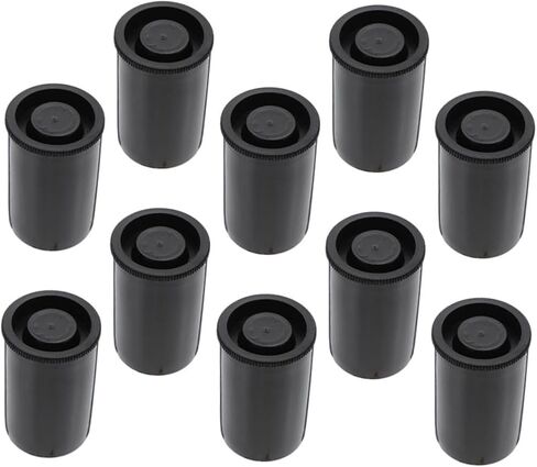 10pcs Plastic Film Canisters with Caps Durable Empty Containers for Fishing Bait and Items Multi-Functional Storage for Crafts and Accessories Black in Saudi Arabia