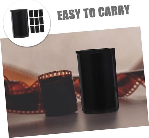 10pcs Plastic Film Canisters with Caps Durable Empty Containers for Fishing Bait and Items Multi-Functional Storage for Crafts and Accessories Black in Saudi Arabia