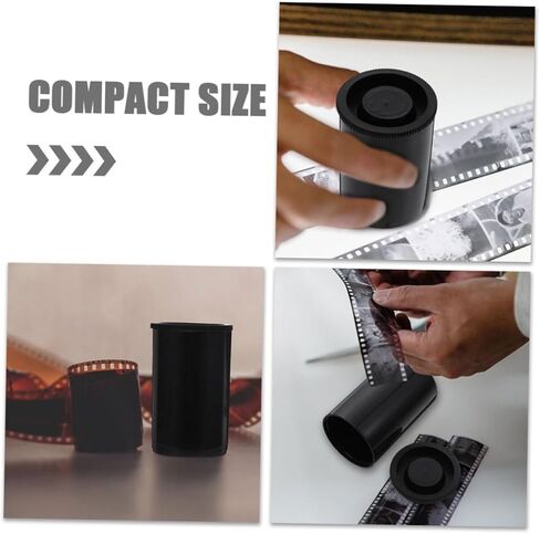 10pcs Plastic Film Canisters with Caps Durable Empty Containers for Fishing Bait and Items Multi-Functional Storage for Crafts and Accessories Black in Saudi Arabia