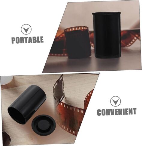 10pcs Plastic Film Canisters with Caps Durable Empty Containers for Fishing Bait and Items Multi-Functional Storage for Crafts and Accessories Black in Saudi Arabia