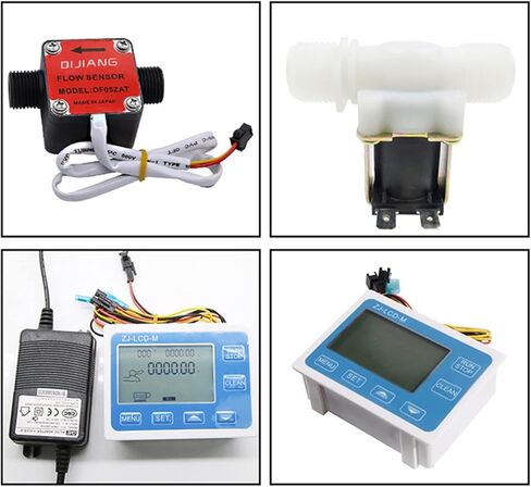 DN15 شاشة ديجيتال تدفق جهاز التحكم الكمي والعتاد الاستشعار صمام الملف اللولبي يستخدم للتحكم وعرض تدفق السائل in Kuwait
