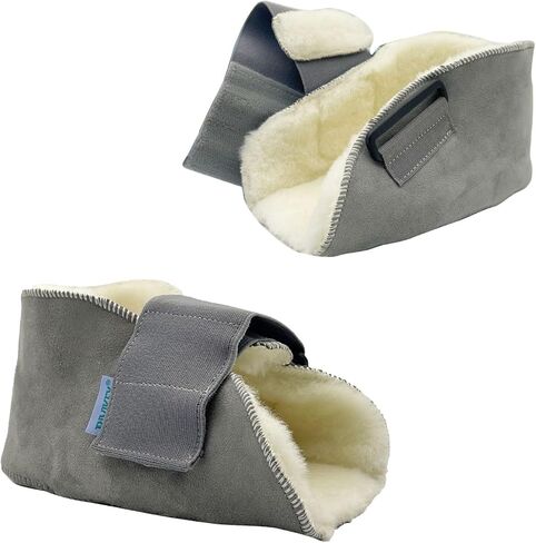 1 Piece Heel Protectors for Pressure Sores 100% Wool Soft Breathable Adjustable Easy Fixed | Prevention Pain Ulcer Promote Rehabilitation(W6-13 / M 5-13) Beige in Saudi Arabia