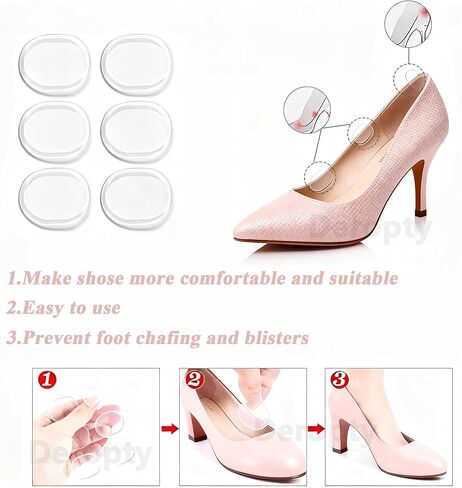 Clear-Silicone Heel Cushion Inserts and high Heel Inserts for Women Shoes or High Heels Too Big,Heel Grips Liners,Clear Back Heel Insoles Cushions Preventing Foot Blister and Pain in Saudi Arabia