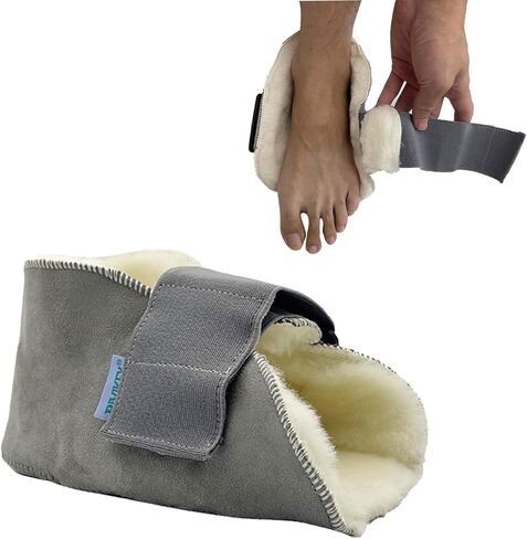 1 Piece Heel Protectors for Pressure Sores 100% Wool Soft Breathable Adjustable Easy Fixed | Prevention Pain Ulcer Promote Rehabilitation(W6-13 / M 5-13) Beige in Saudi Arabia
