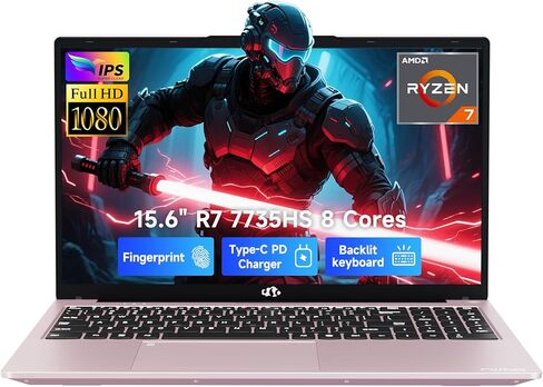 NIMO 15.6" IPS FHD Gaming-Laptop, AMD Ryzen 7 7735HS 32GB DDR5 RAM 1TB SSD (8C/16T, Up to 4.75GHz) Business-Computer with Radeon 680M Graphics 100W Type-C Backlit Keyboard Fingerprint in Kuwait