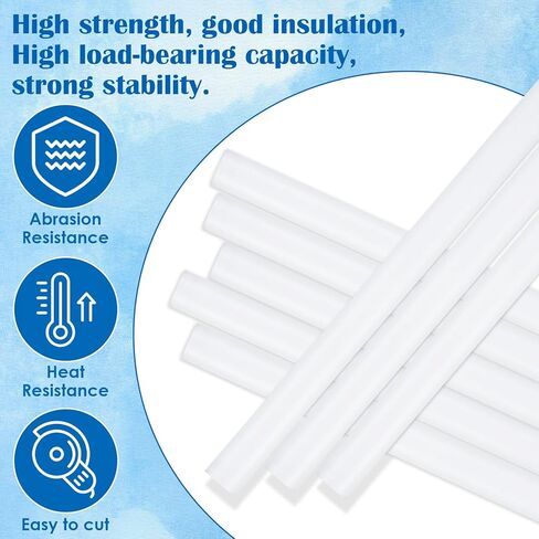 LANIAKEA 8PCS Round Acetal Copolymer Rods 3/4 -Inch Diameter and 12-Inch Length Opaque White Acetal Rods Heavy Duty Long POM Plastic Rods for Bushings, DIY, Spacers in Saudi Arabia