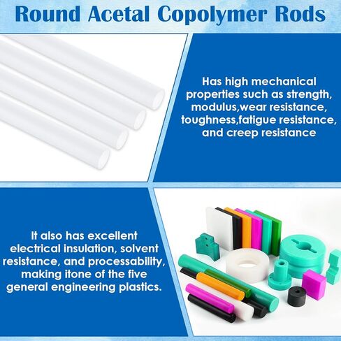 LANIAKEA 8PCS Round Acetal Copolymer Rods 3/4 -Inch Diameter and 12-Inch Length Opaque White Acetal Rods Heavy Duty Long POM Plastic Rods for Bushings, DIY, Spacers in Saudi Arabia