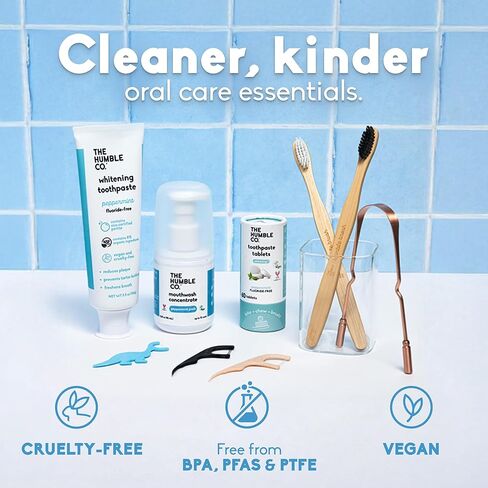 فرش أسنان ذات شعيرات ناعمة نباتية من ذا همبل كو، 5 عبوات - مجموعة فرش أسنان يدوية للبالغين - مصنوعة من مواد نباتية وشعيرات خالية من البيسفينول - العناية بالفم والنظافة in Kuwait